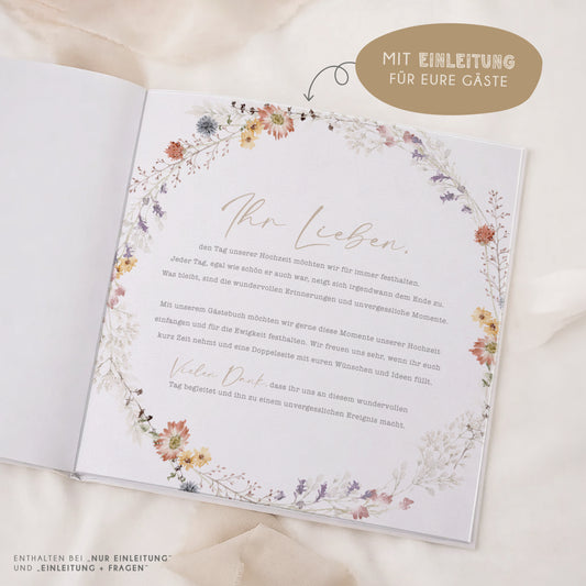 Personalisiertes Gästebuch Hochzeit – Wildblumen