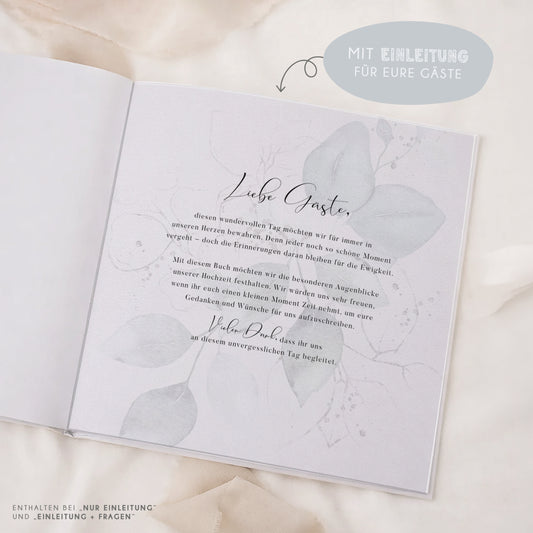 Personalisiertes Gästebuch Hochzeit – Mint Eukalyptus