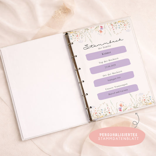 Stammbuch „Bunte Wildblumen“ – personalisiert zur Hochzeit