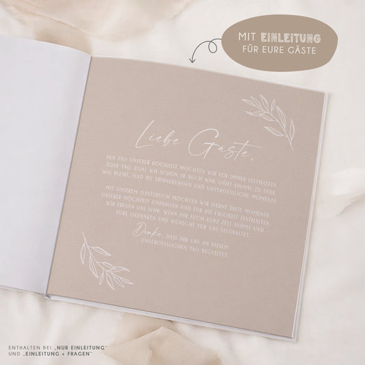 Personalisiertes Gästebuch Hochzeit – Soft Beige Eukalyptus