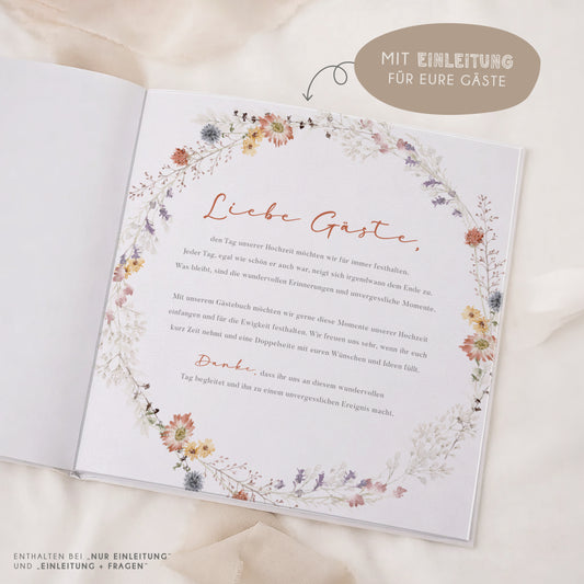 Personalisiertes Gästebuch Hochzeit – Boho Wildblumen Design