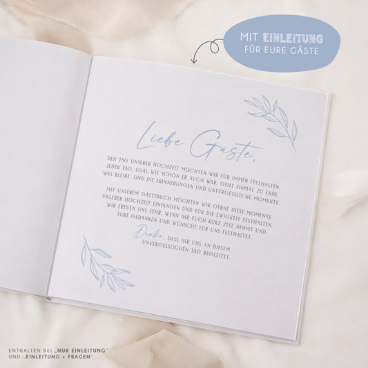 Personalisiertes Gästebuch Hochzeit – Dusty Blue Eukalyptus