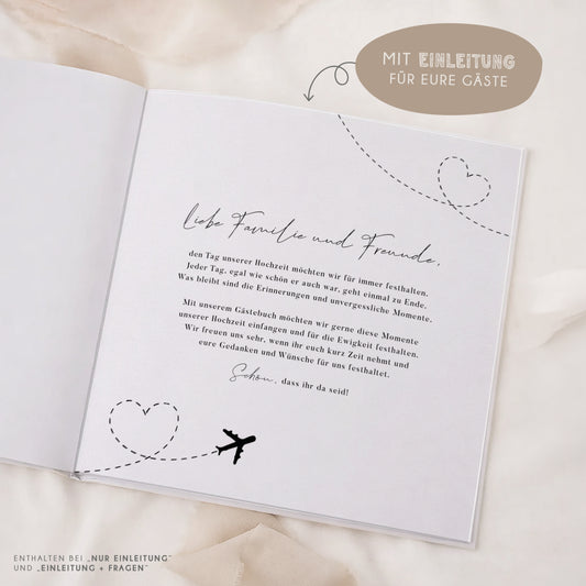 Personalisiertes Hochzeitsgästebuch – Weltkarte Reise Design