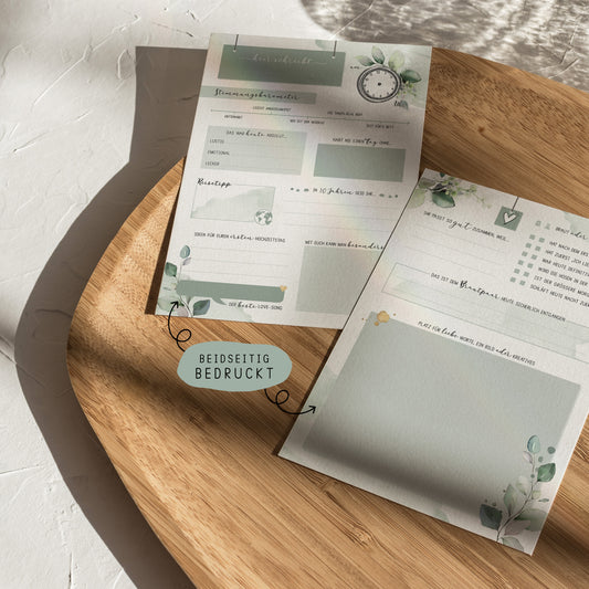 Gästebuchkarten „Eukalyptus & Salbei“ – Hochzeit | DIN A5