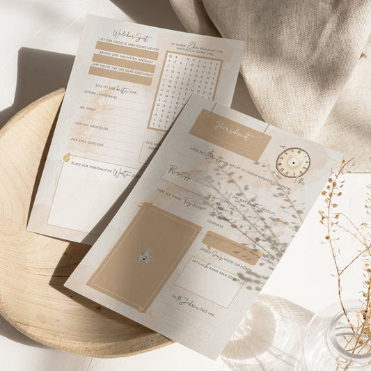 Gästebuchkarten „Beige aesthetic“ – Hochzeit | DIN A5