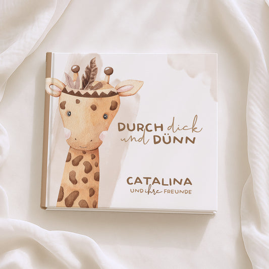 Personalisiertes Freundebuch mit Namen für Kinder | Giraffe