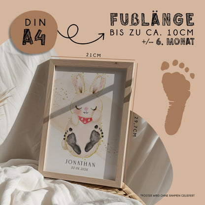 Fußabdruck Poster „Hase“ – personalisierbar