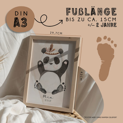 Fußabdruck Poster „Panda“ – personalisierbar