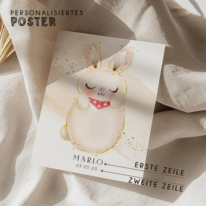 Fußabdruck Poster „Hase“ – personalisierbar
