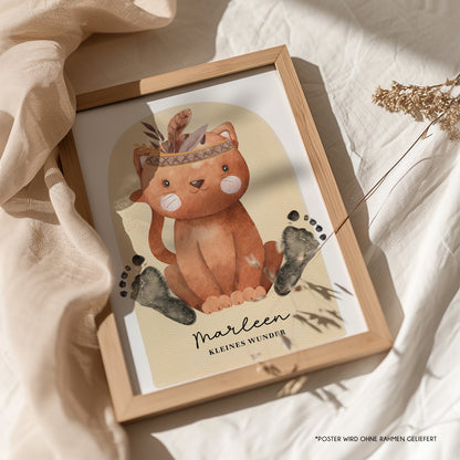 Fußabdruck Poster „Katze“ – personalisierbar