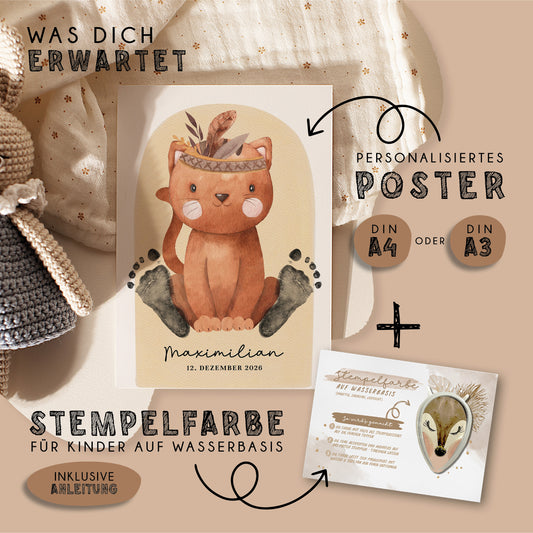 Fußabdruck Poster „Katze“ – personalisierbar