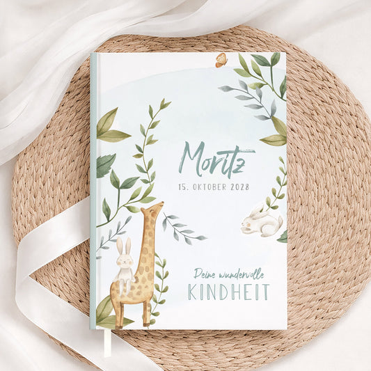 Erinnerungsalbum Kindheit – Die ersten 10 Jahre | Boho Tierdesign