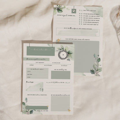 Gästebuchkarten „Eukalyptus & Salbei“ – Hochzeit | DIN A5