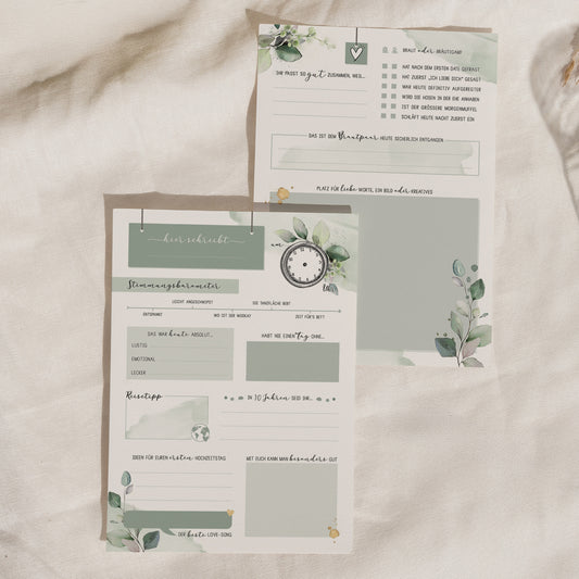 Gästebuchkarten „Eukalyptus & Salbei“ – Hochzeit | DIN A5