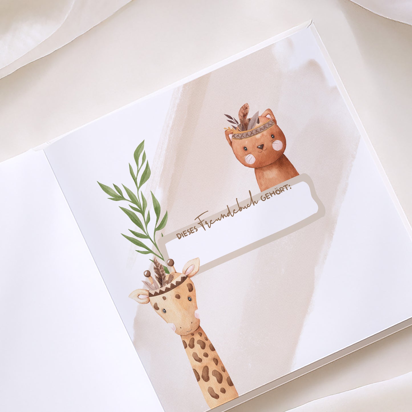 Personalisiertes Freundebuch mit Namen für Kinder | Giraffe
