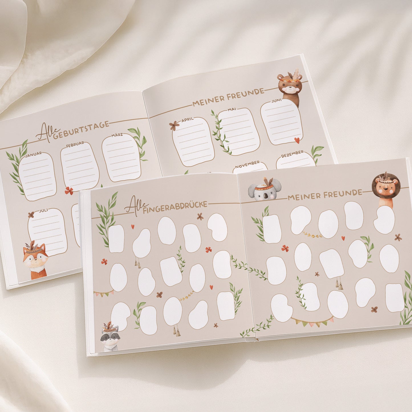Personalisiertes Freundebuch mit Namen für Kinder | Giraffe
