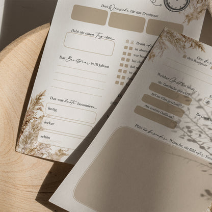 Gästebuchkarten „Boho Pampasgras“ – Hochzeit | DIN A5