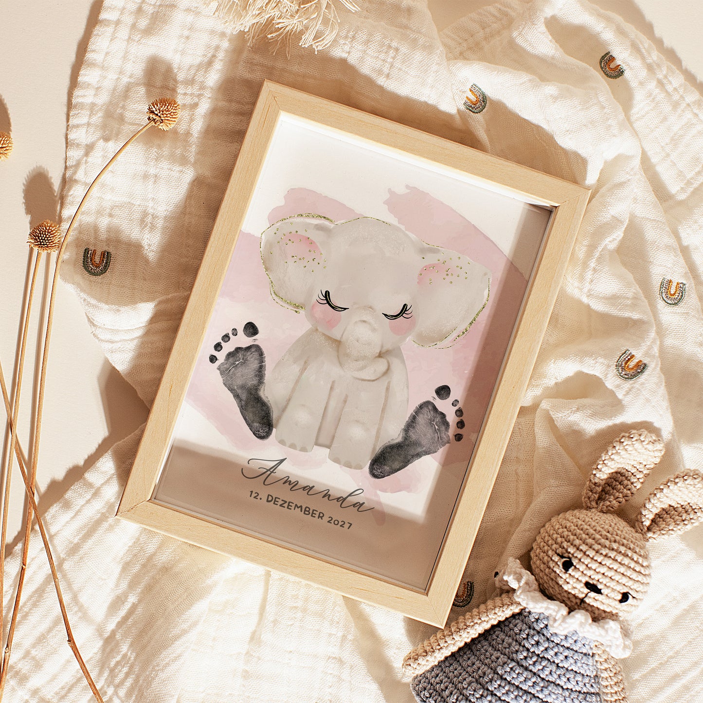 Fußabdruck Poster „Elefant“ – personalisierbar