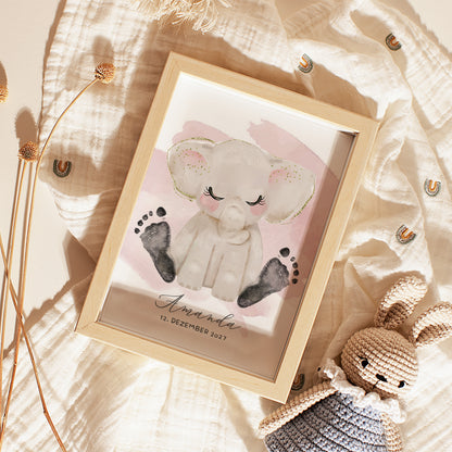 Fußabdruck Poster „Elefant“ – personalisierbar