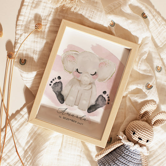 Fußabdruck Poster „Elefant“ – personalisierbar