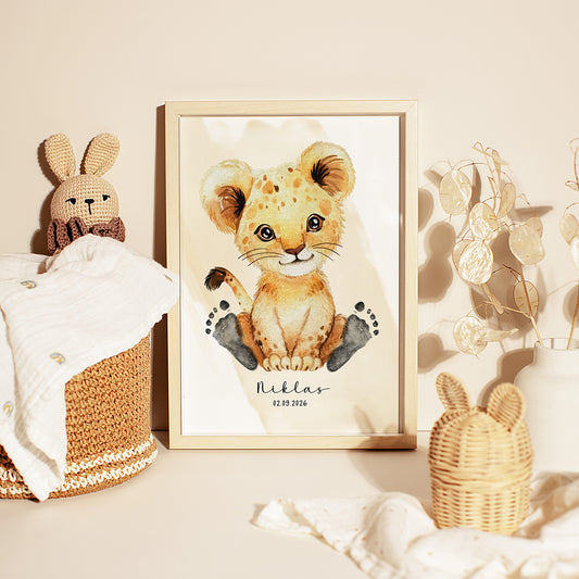 Fußabdruck Poster „Löwe“ – personalisierbar