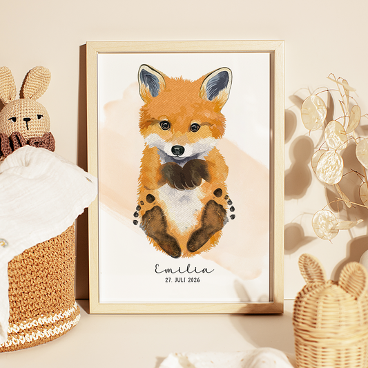 Fußabdruck Poster „Fuchs“ – personalisierbar