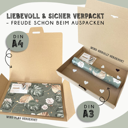 Fußabdruck Poster „Eukalyptus Kranz“ – personalisierbar