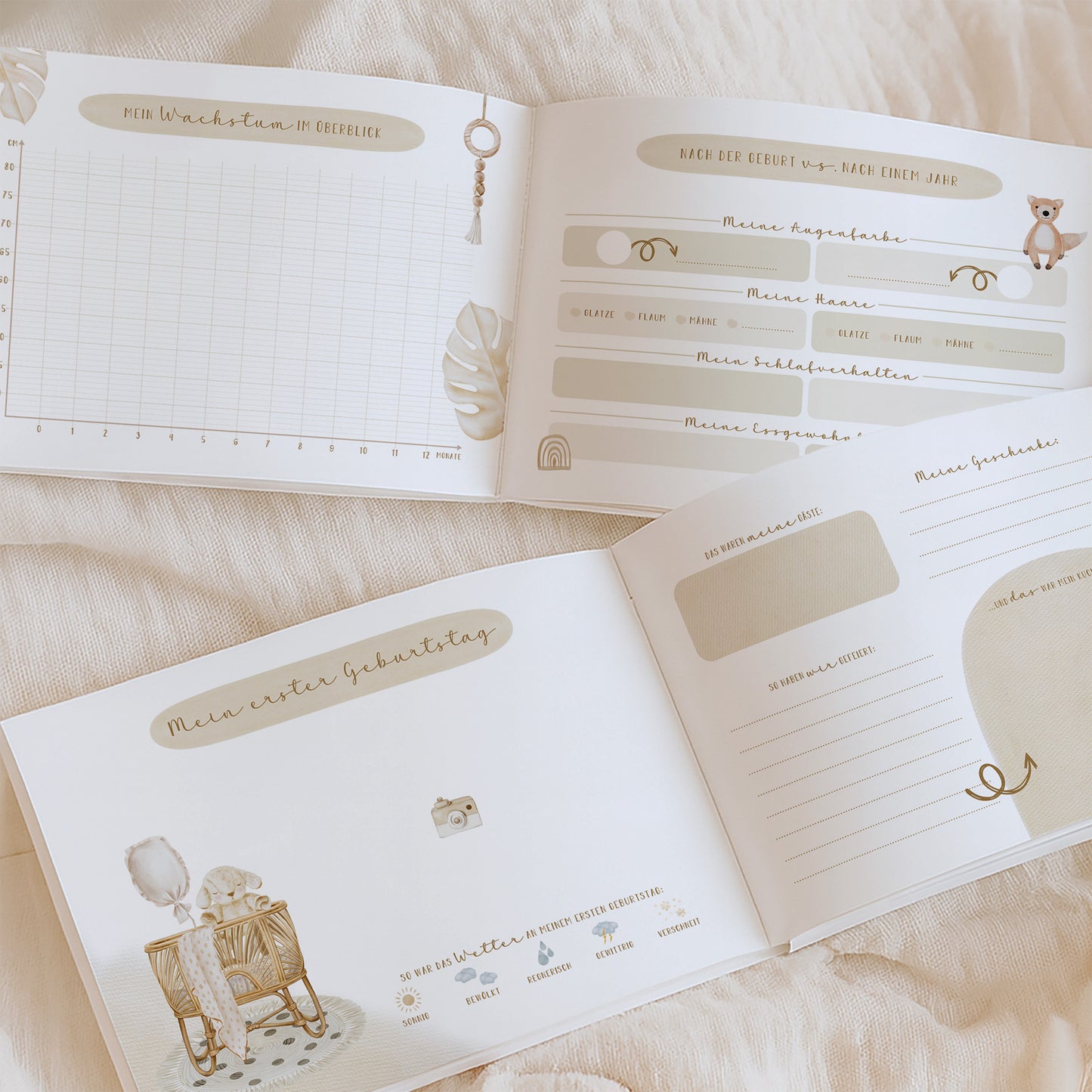 Babyalbum „Klein, wild & wunderbar“ – Boho Nursery | Erstes Jahr
