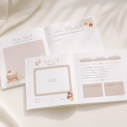 Babyalbum „Mein erstes Jahr“ – Boho in weiß & beige | Quadratisch