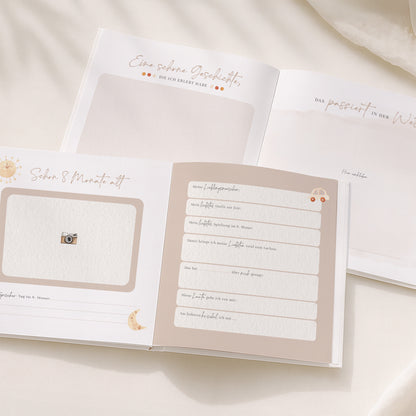 Babyalbum „Mein erstes Jahr“ – Boho in weiß & beige | Quadratisch