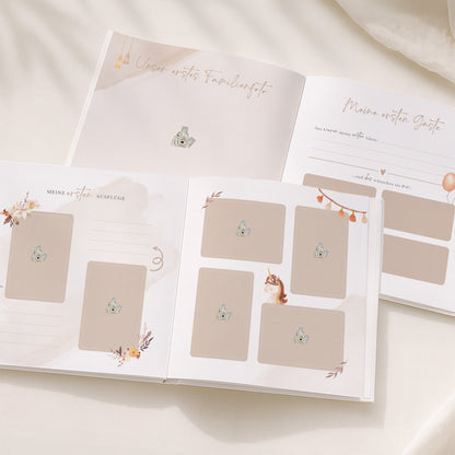 Babyalbum „Mein erstes Jahr“ – Boho in weiß & beige | Quadratisch