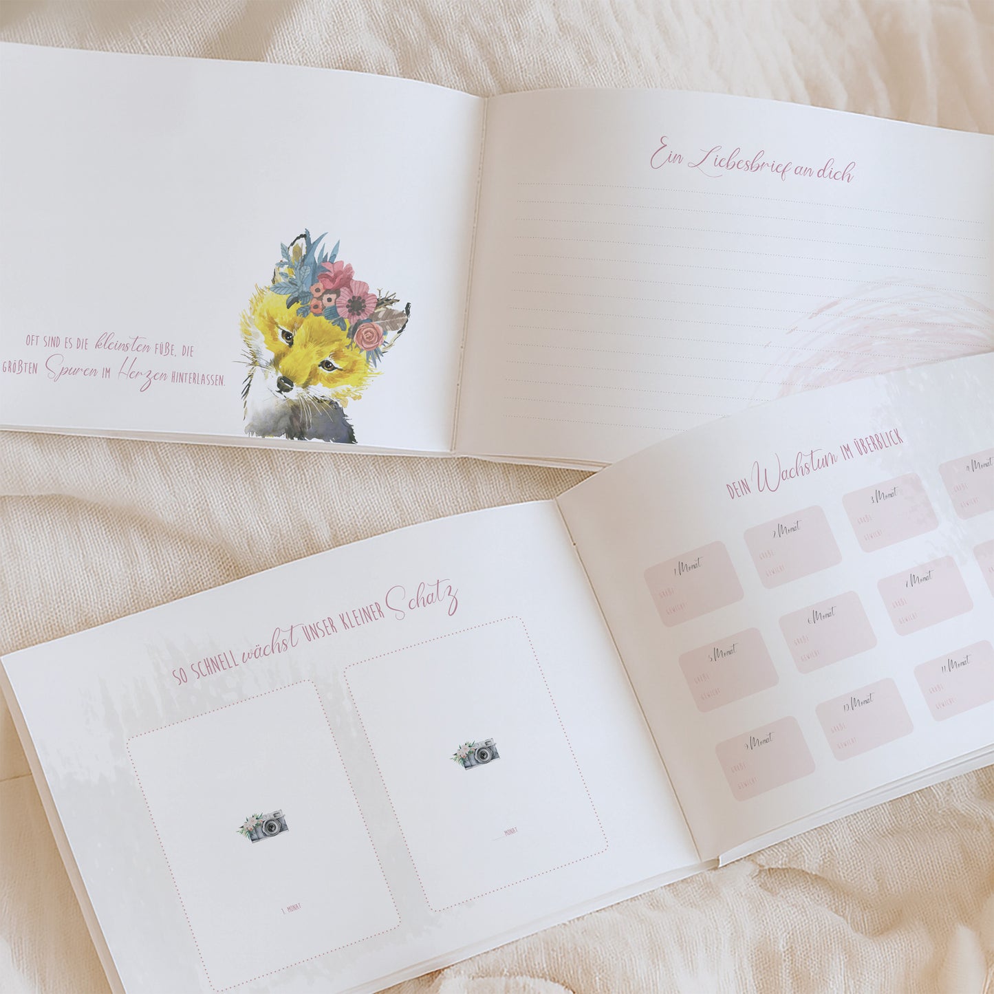 Babyalbum „Klein, wild & wunderbar“ – Reh | Erstes Jahr