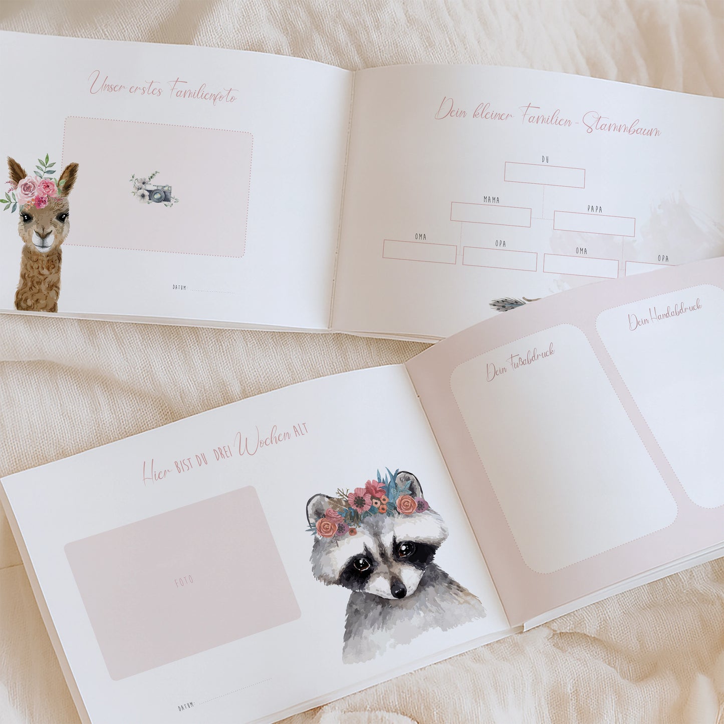 Babyalbum „Klein, wild & wunderbar“ – Reh | Erstes Jahr