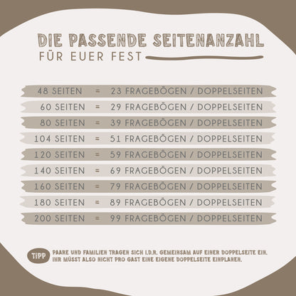 Personalisiertes Gästebuch Hochzeit – Lineart Hände