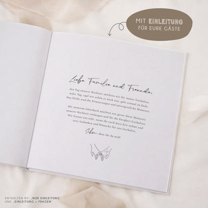Personalisiertes Gästebuch Hochzeit – Lineart Hände