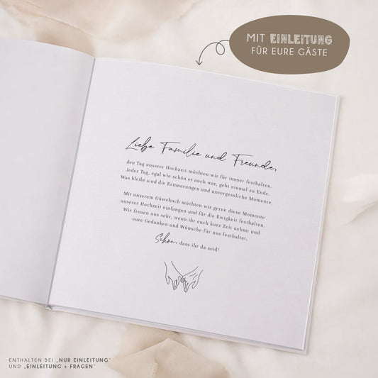 Personalisiertes Gästebuch Hochzeit – Lineart Hände
