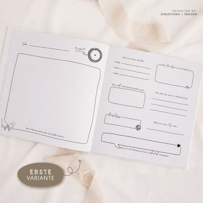 Personalisiertes Gästebuch Hochzeit – Lineart Hände
