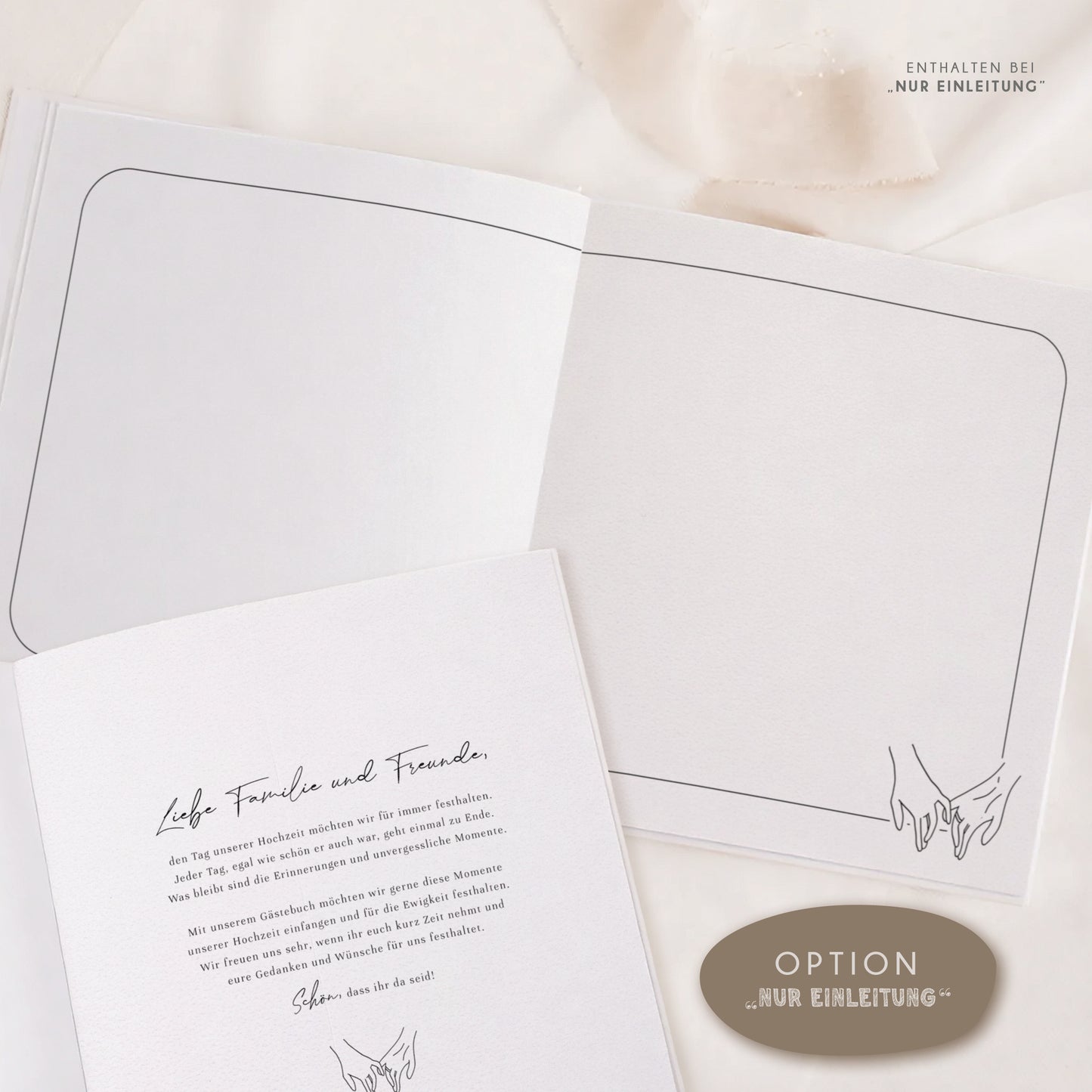 Personalisiertes Gästebuch Hochzeit – Lineart Hände
