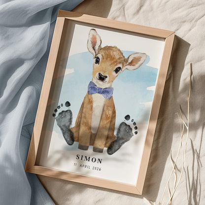 Fußabdruck Poster „Reh“ – personalisierbar
