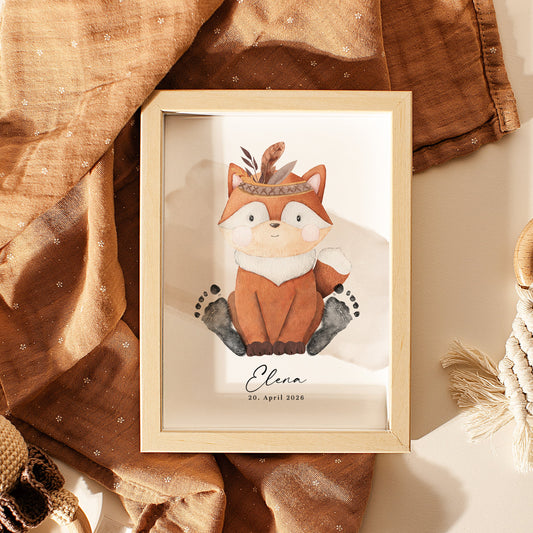 Fußabdruck Poster „Rotfuchs“ – personalisierbar