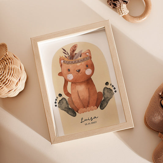 Fußabdruck Poster „Katze“ – personalisierbar
