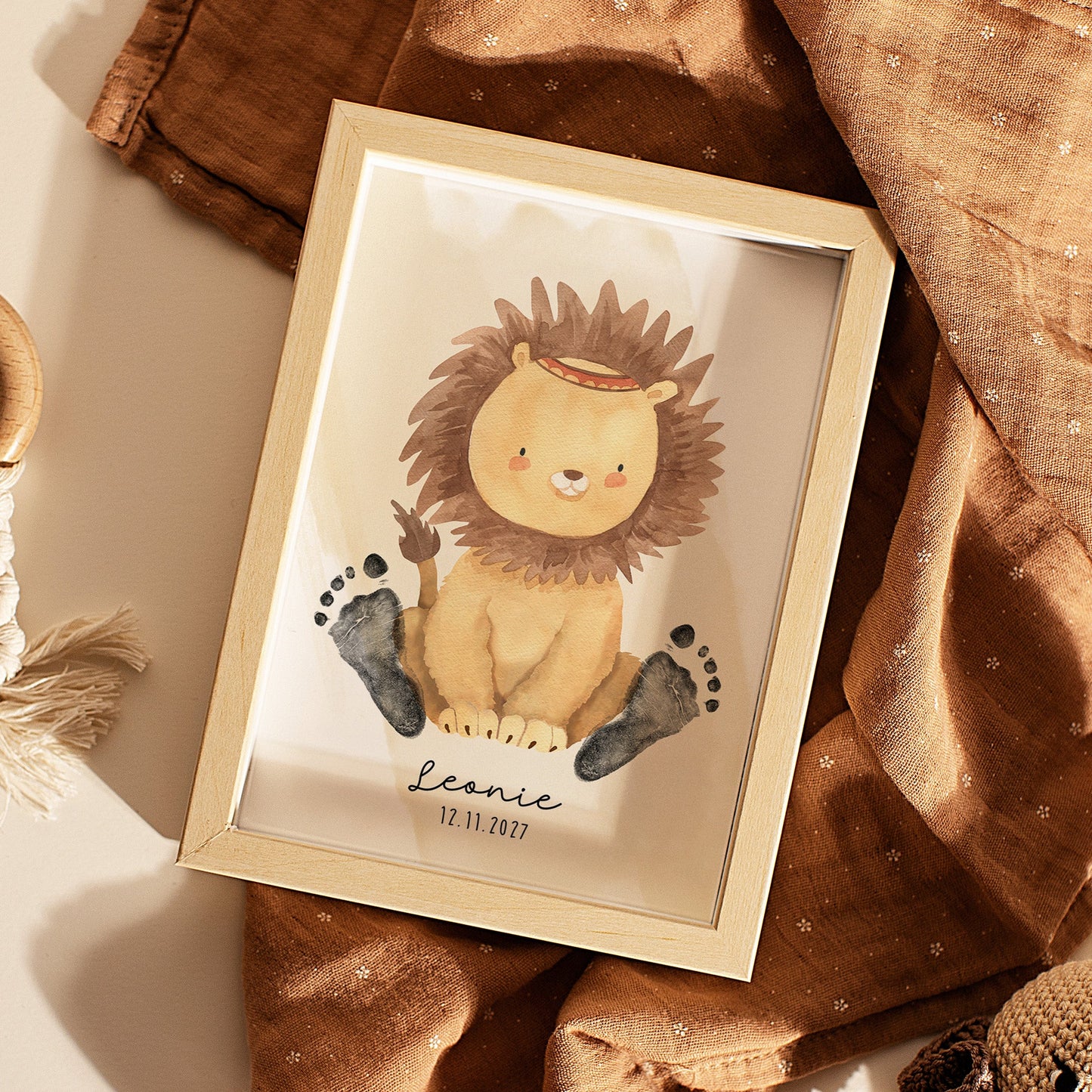 Fußabdruck Poster „Löwe mit Mähne“ – personalisierbar