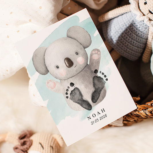 Fußabdruck Poster „Koala“ – personalisierbar