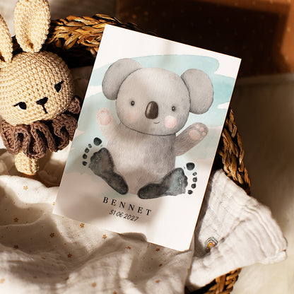 Fußabdruck Poster „Koala“ – personalisierbar