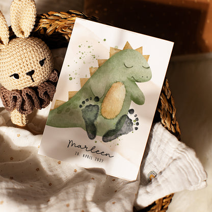 Fußabdruck Poster „Dino“ – personalisierbar