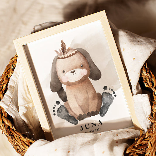 Fußabdruck Poster „Hund“ – personalisierbar