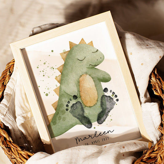 Fußabdruck Poster „Dino“ – personalisierbar