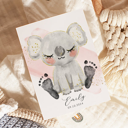 Fußabdruck Poster „Koala“ – personalisierbar