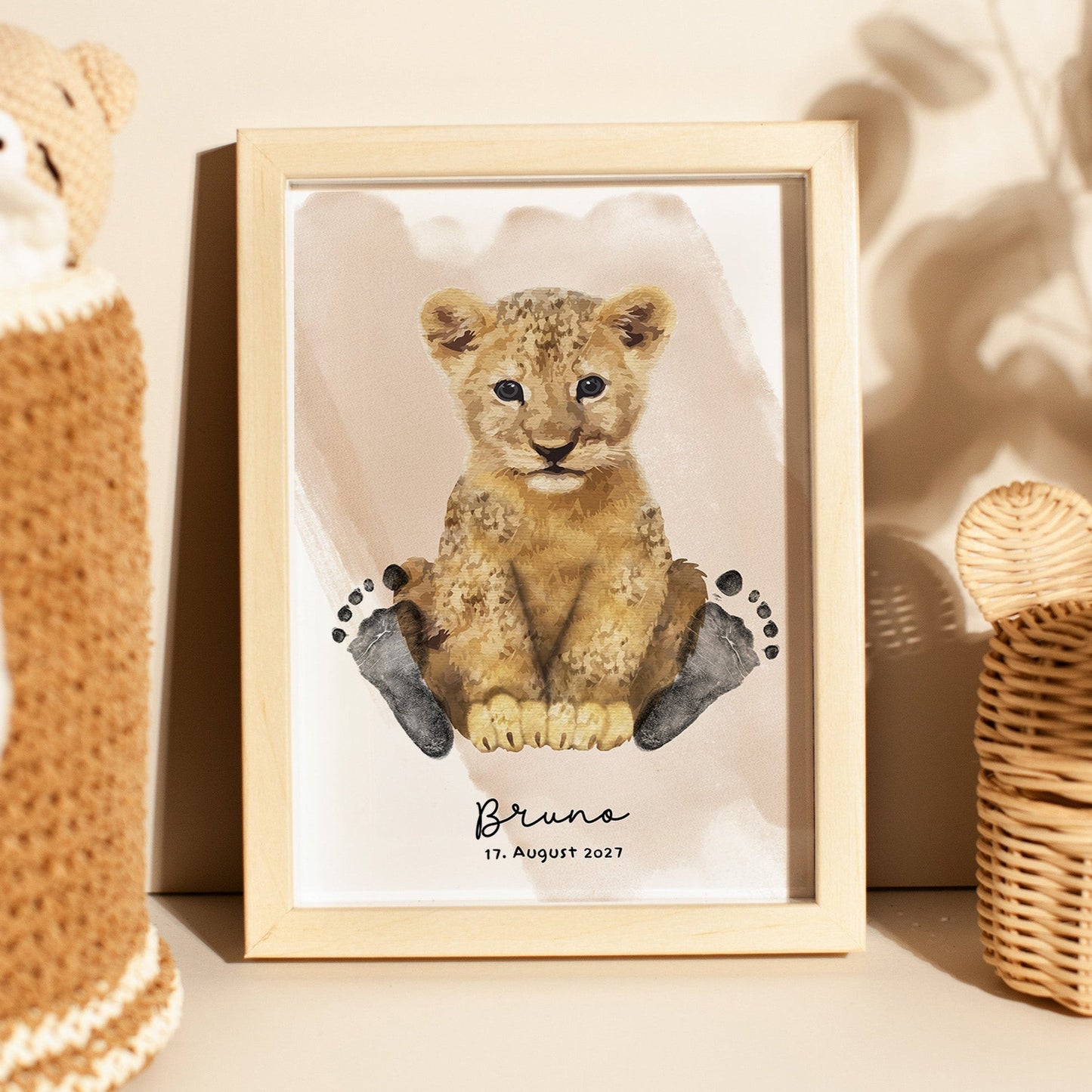 Fußabdruck Poster „Löwe“ – personalisierbar