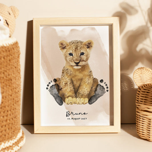 Fußabdruck Poster „Löwe“ – personalisierbar